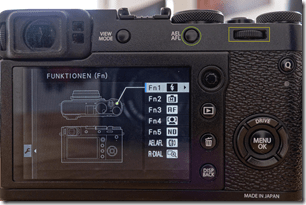 Hintere Einstellränder und Funktionstasten